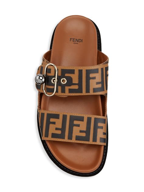 fendi logo strappy flat patent leather sandals|Fendi sandals.